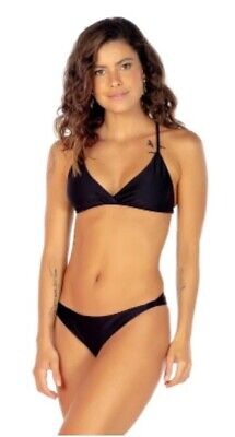 costume da bagno due pezzi bikini brasiliano nero donna mare spiaggia nuovo
