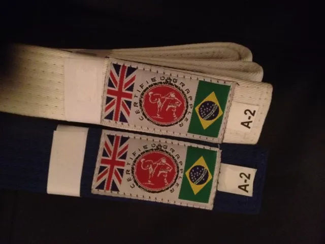 BJJ Belts Brazilian Jiu Jitsu WHITE, BLUE & PURPLE A1 A2 A3  A4 Sizes