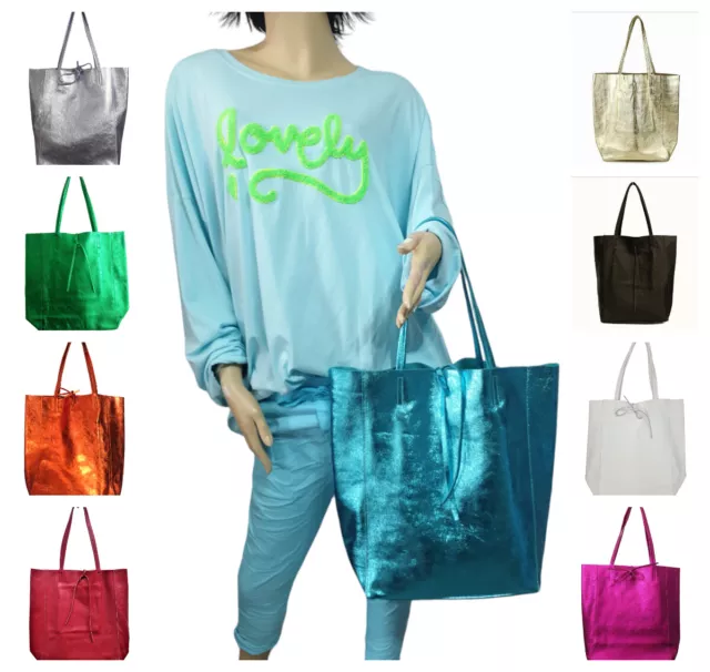 Echtleder Shopper  Schultertasche Handtasche -zu jedem Style die passende Farbe