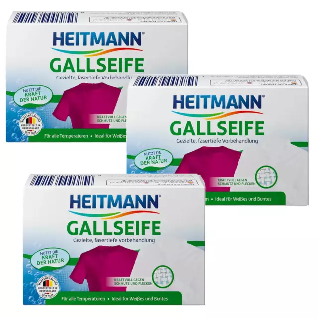 3x 100g Heitmann Gallseife gezielte fasertiefe Vorbehandlung die Kraft der Natur