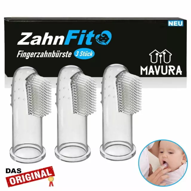 ZahnFit Baby Zahnbürste Fingerzahnbürste Kinder Zahnpflege 0-24 Monate [3 Stück]