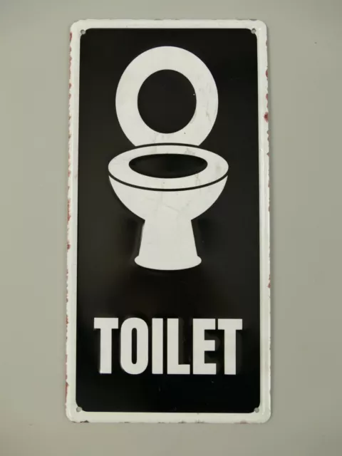 9977754-x Retrò Vintage Targa di Latta Wc Toilette 30x15cm