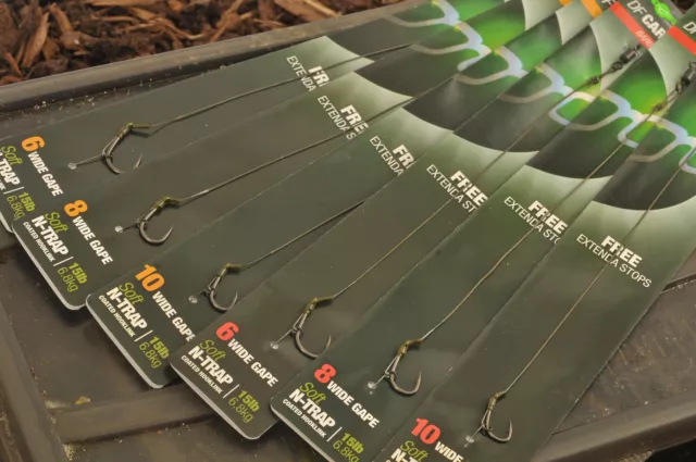 Korda NEW DF Rig Ready Pre Tied Carp Fishing Hair Rigs x6 *All Sizes & Types*