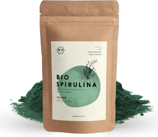 BIONUTRA®Spirulina-Pulver Bio 250 g, BIO kultiviert & hergestellt