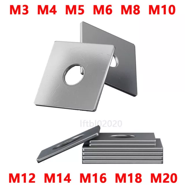 Quadratische Platte Unterlegscheiben Verzinkt Dicke 2.5~3mm M8 M10 M12 M14  M16