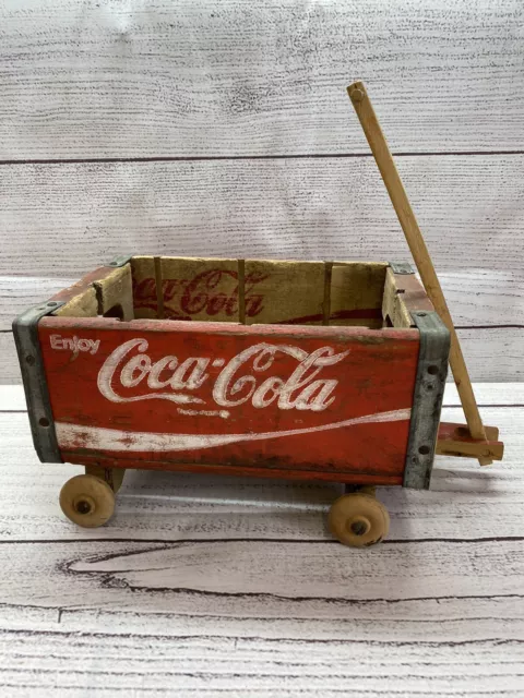 Vintage Coca-Cola Wooden Crate Wagon  ~ marked L.A.F.D.