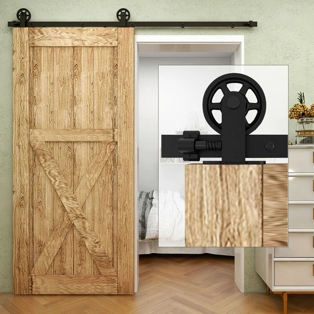 10FT Sliding Barn Door Hardware Kit -Soft Close Barn Door Hardware Track System