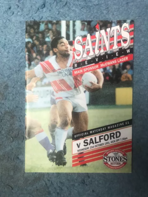 St. Helens v Salford rugby league Programme 1991/92 season