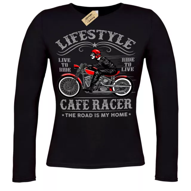 Lifestyle Biker T-Shirt Cafe Racer moto donna manica lunga