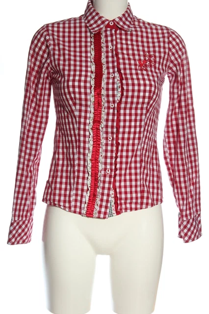 Camicia folcloristica KRüGER donna taglia DE 34 bianco-rosso elegante