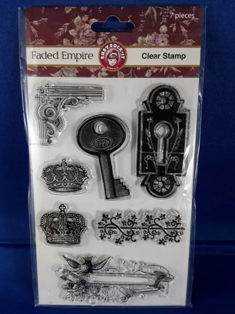 Faded Empire Ruby Rocket FDE39 Lock Key And Crowns Stamp Set NIP