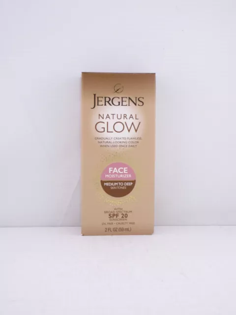 Jergens Natural Glow Face Moisturizer Medium To Deep Skin Tones, 2 fl.oz- SPF 20