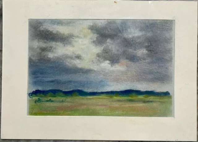 Franz Ehmke 1928 -2018 GDR Painter° Field And Cloud Landscape IN Blankenfelde