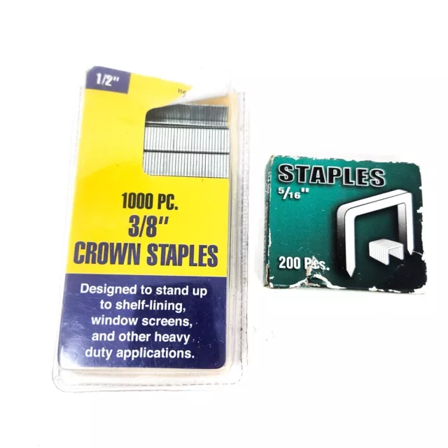 2 Boxes 5/16 in, 3/8 in Crown Staples Set, Harbor Freight 66022