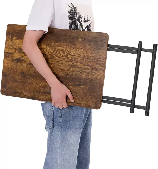 HOOBRO Mesa Auxiliar Plegable Mesa Lateral para Sofá 60 × 40 × 60 cm Marrón
