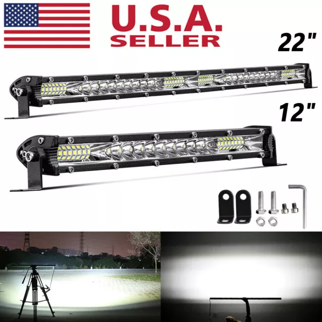 NEW 7"10"20"30"Slim LED Light Bar Spot Flood Combo Work Offroad SUV Driving ATV