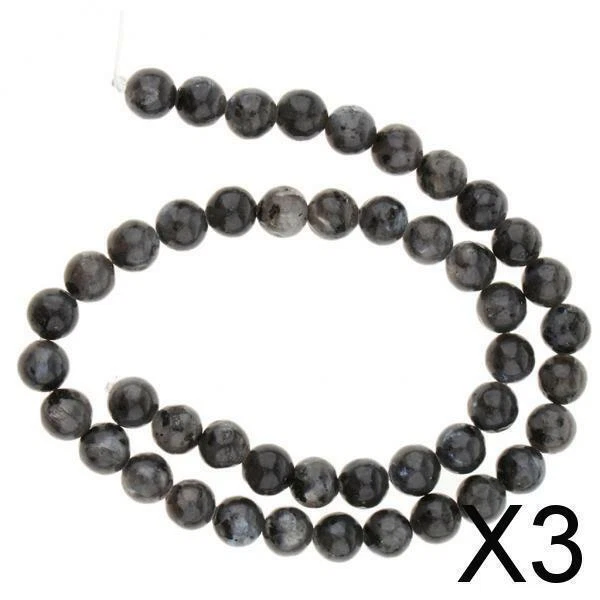 3X bricolage larvikite labradorite noire pierre gemme labradorite ronde perles