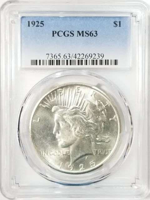 1925 PCGS MS63 VAM 1AU Dot Peace Dollar from OBW Roll