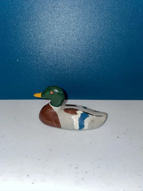 Mallard Duck Paperweight Figurine Cast Iron Vintage