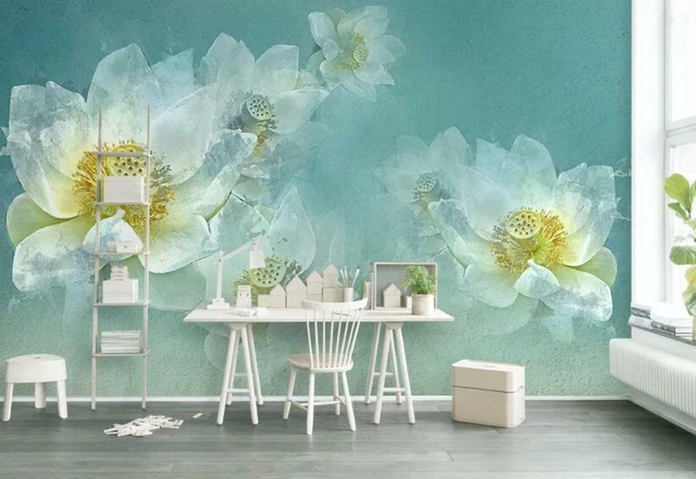 3D White Lotus Crane WC2451 Wall Murals main image 1