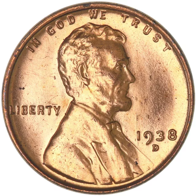 1938 D Lincoln Wheat Cent BU Penny US Coin