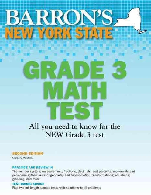 New York State Grade 3 Math Test by Margery Masters (English) Paperback Book