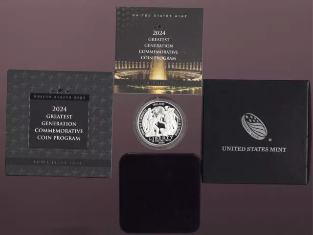 2024 Greatest Generation Commemorative Silver Proof Dollar from US Mint