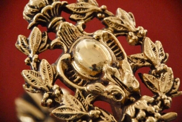 Very Heavy Antique Curtain Tieback Drapery Italian Matte Gold Finish Bracket