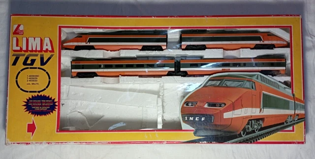 Lot Train TGV Orange Lima échelle HO - Locomotive Et Voitures, Analogique, Occasion Non Testé