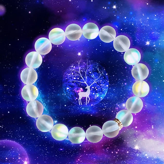 Mermaid Glass Crystal Moonstone Bracelets Multicolor Matte Shining Stone Bea~m' 2
