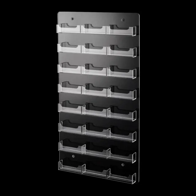 24 Pockets Business Vertical Acrylic Card Holder Wall Mount Rack Card Display
