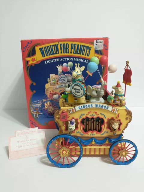 1992 ENESCO Circus Music Box "Workin' For Peanuts" Multi Action Movement, Works!