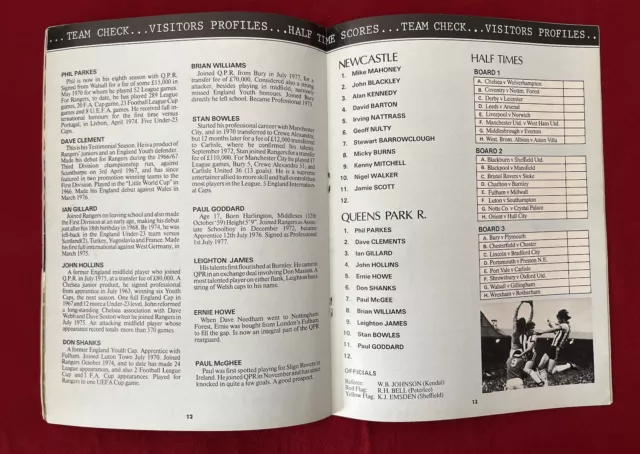Football Programme - Newcastle v Queen’s Park Rangers - Div 1 - 22nd April 1978 2