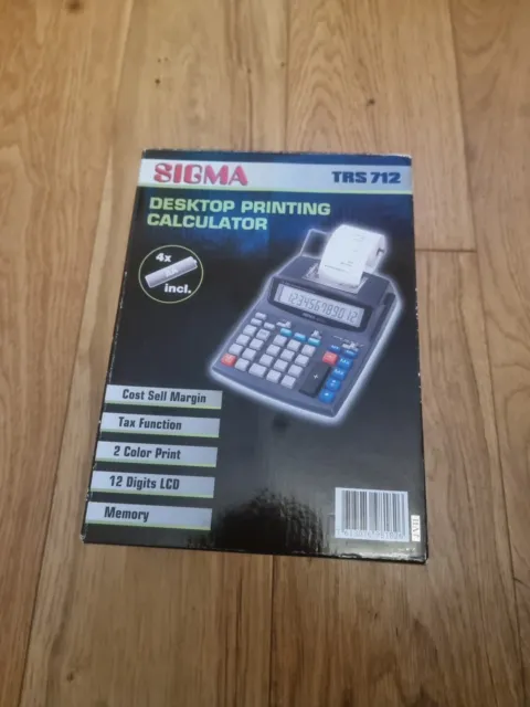 SIGMA Handheld Printing Calculator TRS 712 Digital Collectable Vintage Brand New