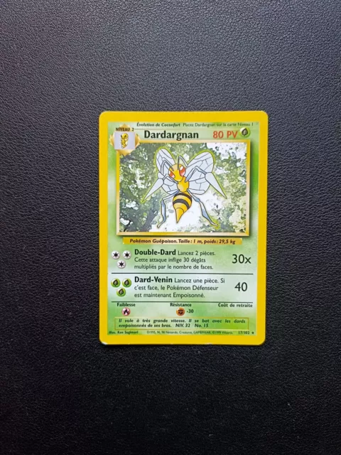 Carte Pokémon Dardargnan 17/102 Rare Set de Base Wizards FR exc