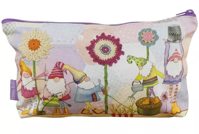BOLSA CON CREMALLERA ""Crafting Gnomes"" DISEÑO Divertidos Gnomos Tejer y Almacenamiento de Costura