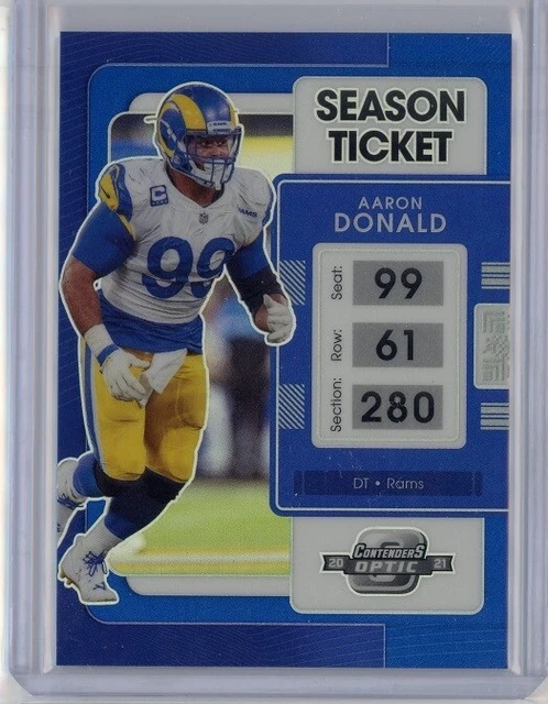 AARON DONALD 2021 Panini Contenders Optic BLUE #52 Pitt RAMS 19/99
