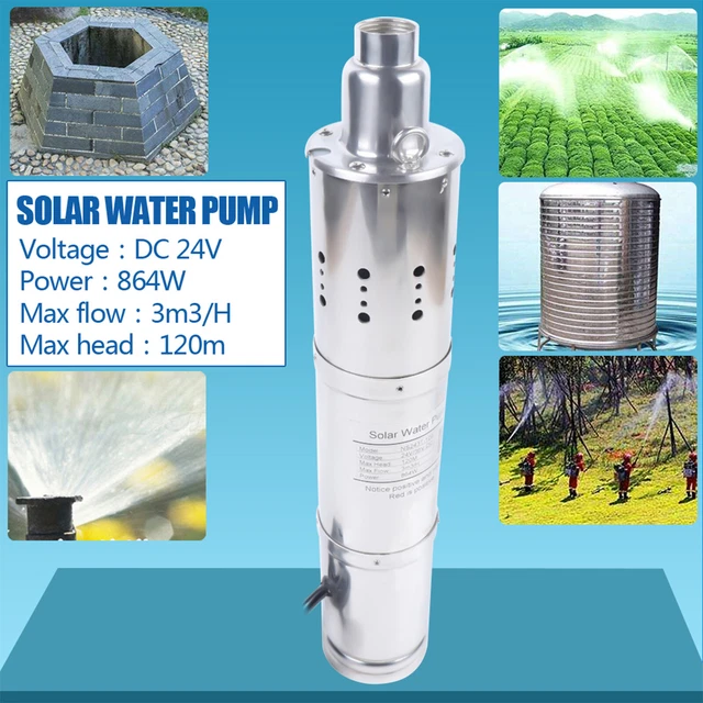 NEW 24V 864W Solar Powered Water Pump Bore Hole Deep Well Submersible