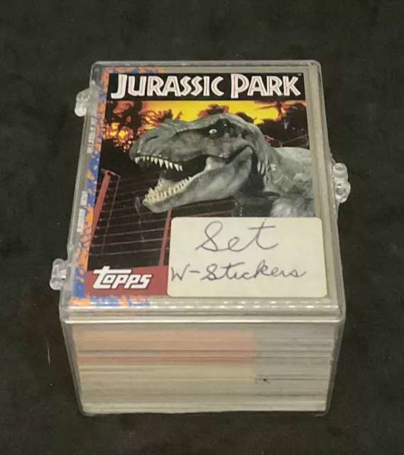 1993 Jurassic Park Movie Topps Trading Card Complete Set 1-88 + 11 Stickers