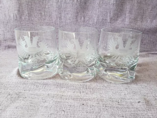 Carl Rotter 3 Whiskygläser Whisky Glas Becher mit Hansestadt Lübeck Wappen ADLER