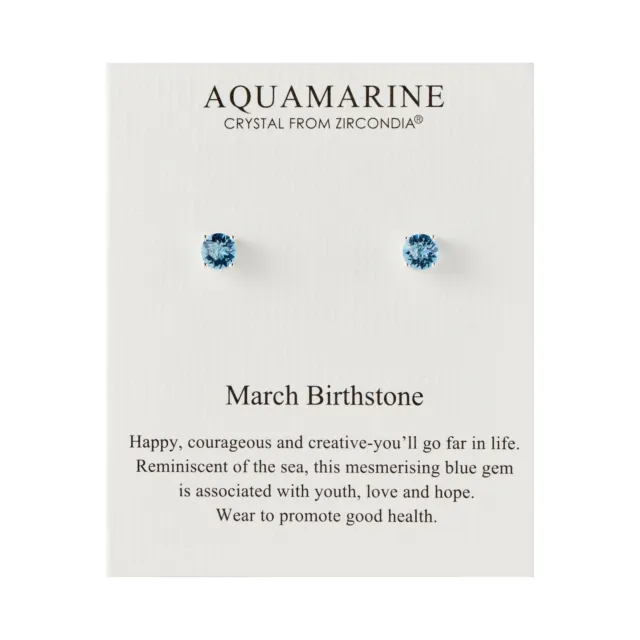 March (Aquamarine) Birthstone Earrings Created with Zircondia® Crystals