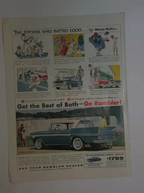 Magazine Ad* - 1958 - American Motors - Rambler Rebel V-8 - Mullin art