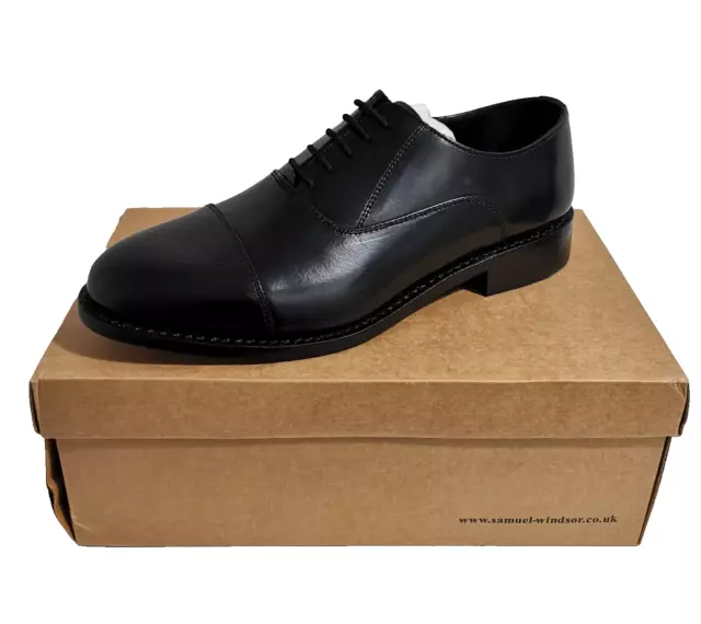 SAMUEL WINDSOR BV03 Leather Oxford Dress Shoes UK 8 Classic With Box Spare Laces 49.99 PicClick UK