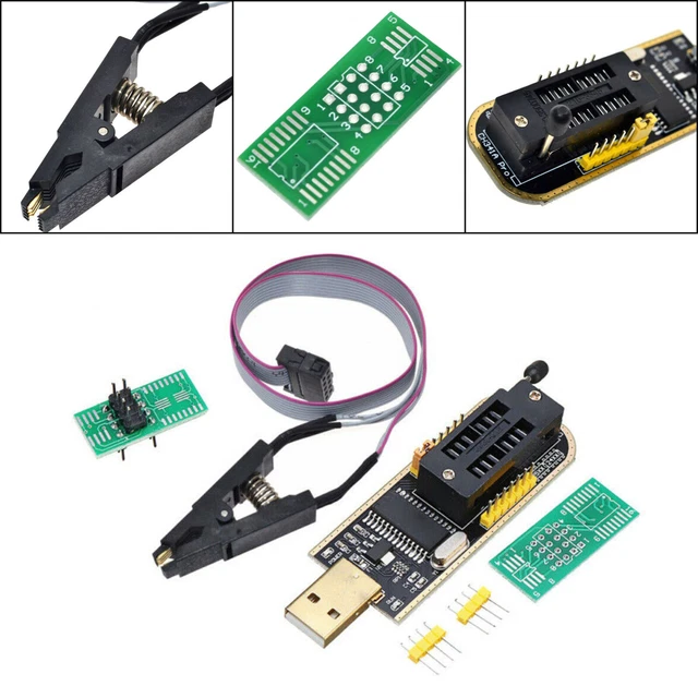 Programmateur BIOS USB G100 - Détection Automatique Puces 24/25/95, Tension 3,3V/5V, Avec Câble Et Adaptateurs - 10