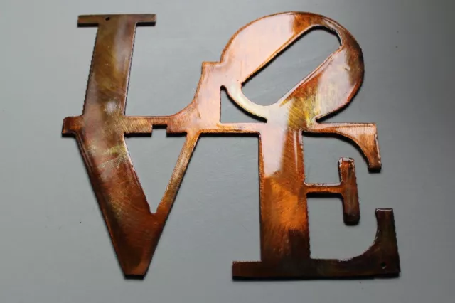 Love Word (Boxed) - Metal Wall Art - Copper 12" x 12"