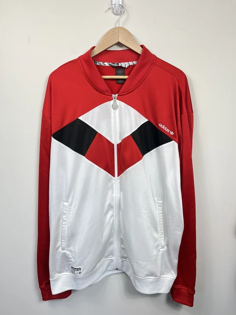 Adidas Mens Jacket 3XL Red Reliance Lightweight Zip Up Track Black White