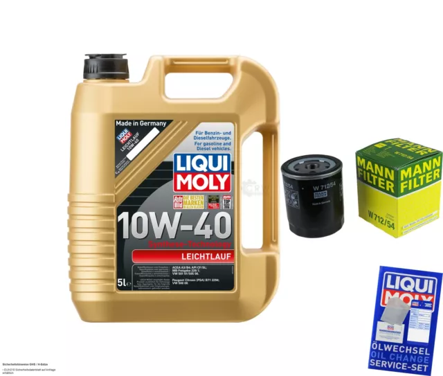 KIT INSPECCIÓN FILTRO LIQUI MOLY ACEITE 5L 10W-40 para I hatchback 6Y3