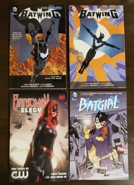 DC Universe 4 book lot. Batwoman.  Batgirl Volume 1.  Batwing Volume 4 and 5