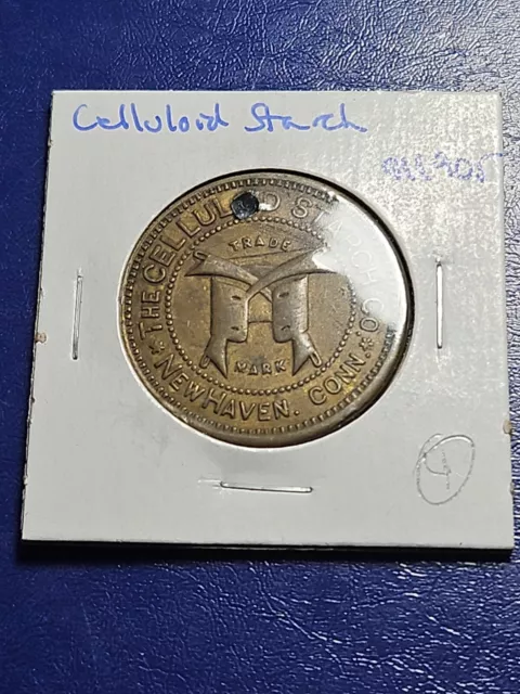 The Celluloid Starch Co. New Haven, CONN Collar 5c Brass Token (M.T#0142)