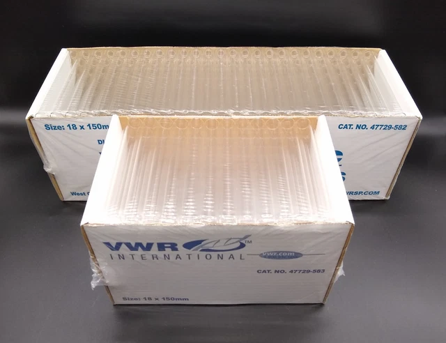 VWR 47729-583 Disposable 28ml Culture Tubes Glass 18 x 150 mm (Qty=375)